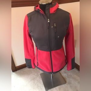 Free Country Womens Coral and Gray Hooded Fleece Jacket